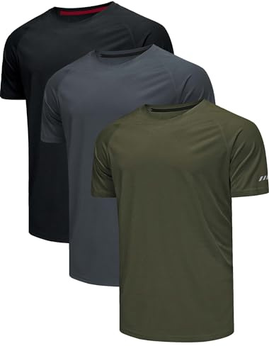 3 Pack T-Shirt Sportive Da Uomo Traspiranti Ad Asciugatura Rapida Magliette A Manica Corta Camicia Funzionale Asciugatura Rapida Traspirante Corsa Camicia Da Allenamento A Manica Corta Uomo