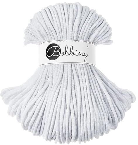 Bobbiny Makramee-Schnur, geflochten, 5 mm, Weiß, 100 m