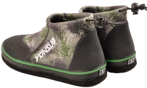FACULX Herren Angeln Jagd Watstiefel Leichte rutschfeste Watschuhe Bequeme Neopren Selflock Rock Angeln Schuhe Verdickte Filzsohle Fels/Schlamm/Strand Orange/Grün Unisex