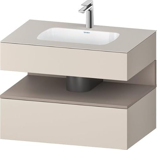 Duravit Qatego lavabo encastrado con base de lavabo consola, 800x550x600mm, nicho basalto mate, QA4785043, Color: Topo