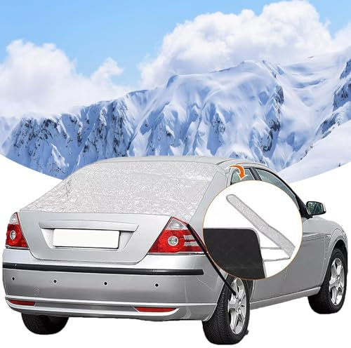 VADO VLTRA Car Windscreen Cover, 140x80cm Rear Windshield Snow Cover Ice Protection Foils Snow Windshield Sun Shade with 2 Elastic Hooks 4 Magnets, Back Window Frost Cover Fits Truck SUVs Van Car