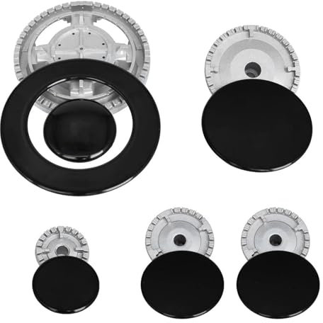Cubierta para estufa de gas, juego de 6 tapas de llama y 5 quemadores de gas, kit de sombrero, cubierta para vitrocerámica, cubierta para 5 cocinas, piezas de repuesto para hornillo de gas SABAF
