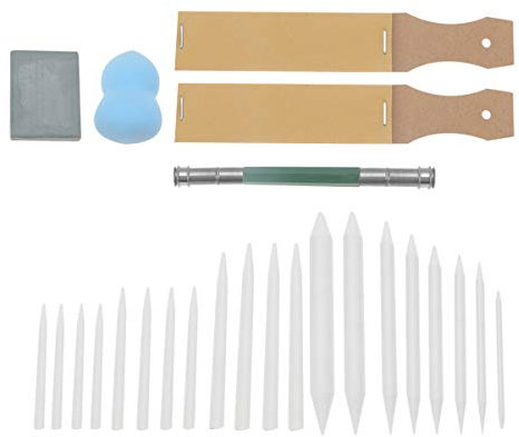 HAPINARY Kit 25piezas Dibujo Herramientas Difumino Pincel Extensor Borrador De Carboncillo Textura Artístico