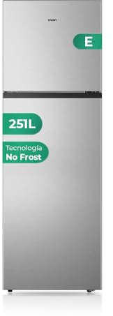 Svan Frigorífico 2 Puertas Inox SF1675501ENFX. Capacidad 251 Litros, Puerta Reversible, Bajo Nivel Sonoro, Eficiencia Energética Clase E