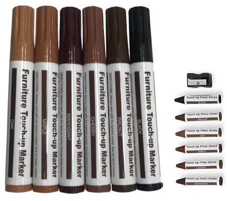 Wood Floor Repair Marks - Complete Multi-Colour Scratch, All in Furniture Solution | Wax-Based Scratch Remover, Wooden Surfaces, Doors with Ergonomic Application