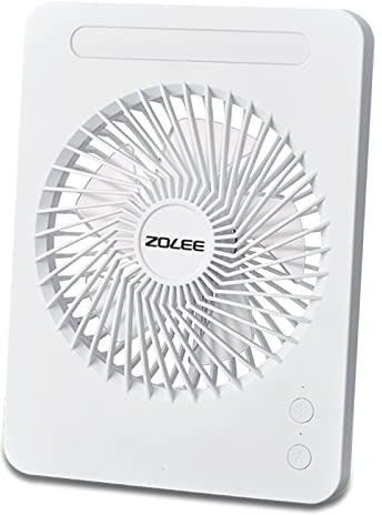 Watreketal Ventilador de carga USB de 3 velocidades con luz LED, eléctrico, 2400 mAh, para actividades al aire libre, deportes, escritorio