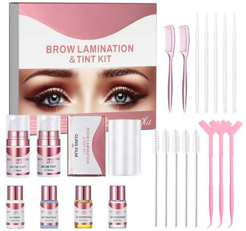 Eyebrow Lifting & färgset, 2-i-1 brow lift set med svart brun två färger, långvarig brow lyft effekt för fylligare, tätare ögonbryn, komplett brow lamineringssats