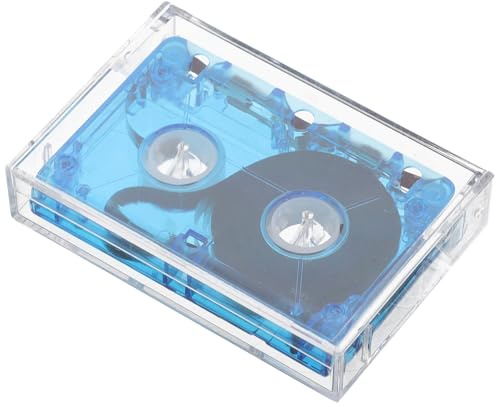 BESPORTBLE Cinta de Casete Virgen Azul Transparente de 40-60 Minutos para Grabación de Audio, Compatible Grabadoras Portátiles, Casetes de Música y Mensajes de Voz, Adecuado para Entrevistas