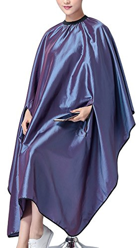 OLizee Hair Cut Hairdressing Cape Cloth Apron Stretch Out Hand Waterproof Salon Barber Gown 57 x 63, (Purple)