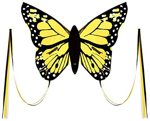 Wolkenstürmer® Bella Butterfly (gelb) Kinderdrachen - Schmetterlingsdrachen für Kinder inkl. Handgriff mit Schnur - 1-Leiner als Zitronenfalter