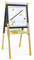 Janod - Tableau Double Face en Bois Gris et Jaune - Face Noire et Face Blanche Magnétique -Tableau Réglable en Hauteur - Avec Rouleau Papier Dessin - Nombreux Accessoires - Dès 3 Ans, J09630