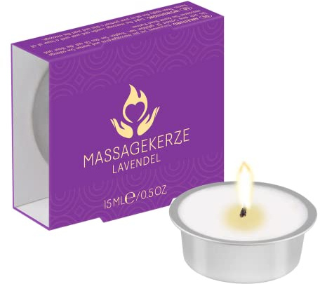 EIS Massagekerze mit Lavendelduft | Entspannende Aromatherapie | 15 ml | Geschenk für den Partner | Für sinnliche Massagen | Natürliche Inhaltsstoffe | Geschenkidee für Sie & Ihn | Erotik