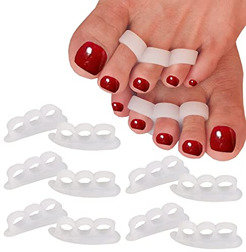 Mcvcoyh 10 Pcs Gel Hammer Toe Crests Pads for Curled Toe Silicone Toe Straightener Cushion Support Pain Relief for Hammer Toe
