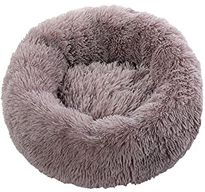Aliuciku Super Großes Hundebett Luxus Hundesofa Haustiere Produkt Lange Plüsch Hunde Zwinger Weiche Katzenmatte Runde Haustier Kissen Lieferungen (Color : BeigeBrown, Size : 120CM)