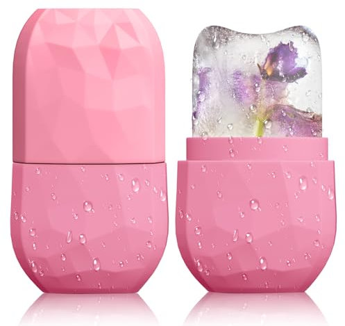 Ice Roller Gesicht, Silikon Eis Gesichtsroller, Wiederverwendbar Eisroller Gesicht Auge Massagegerät, Facial Ice Face Roller für Pore Verkleinern, Falten Aufhellen, Erhellen Haut…