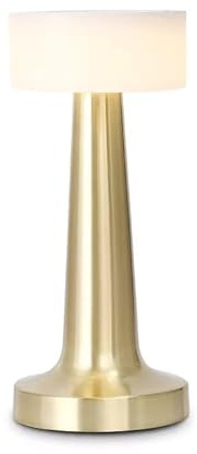 Luxus Europe - Tischlampe Touch Isabel Gold - Kabellose LED-Tischlampe für den Innenbereich – USB-C wiederaufladbar – Touch-Bedienung – Dimmbar – 3 Lichtfarben