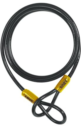 ABUS Câble à boucle Cobra 10 – Câble en acier gainé de plastique – Fusible pour accessoires de vélo et moto – 2 m de long, 10 mm d'épaisseur