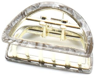 QinGoo Mittelgroß Acetat Metal Haarklammer Klauen Haarspange Schöne Damen Haarschmuck Haar-Accessoire 1 stück, 5.2cm, Grau