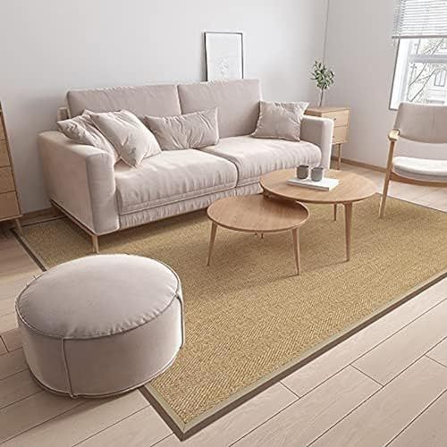 Hand Woven Jute Rug,Natural Fiber Seagrass Area Rug,Non Slip Accent Rug Indoor Outdoor Carpet For Bedroom Living Room Decor Floor Mat,A,80 * 120cm