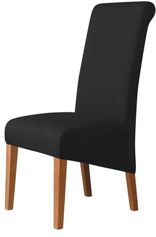 Cubre Funda Fundas for sillas con respaldo alto, tamaño grande, for bodas, comedor, Kitch, Hotel, banquete, silla, asiento, funda for taburete, fundas for asientos Fundas Sillas De Comedor(Color:Black
