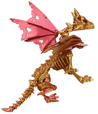 Generisch Neuer -Gedruckter Geisterdrache mit Farbwechsel, Skelett-Drachenfigur, Gedruckter gotischer Skelett-Knochendrache, realistische farbwechselnde -gedruckte Drachenfigur für Kinder