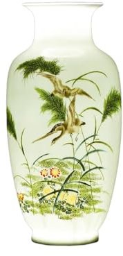 Vase en céramique ancienne de style chinois Vase en porcelaine bleue et blanche de Chine Jingdezhen Vase en porcelaine traditionnelle Vase antique en céramique for fleurs et oiseaux Accessoires de bur
