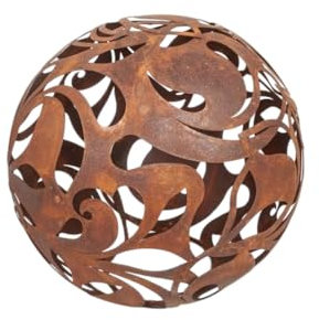 Kapaga Rost Gartenkugel für den Außenbereich - Vintage Deko für Kerzen (26cm)