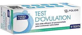 Laboratoire POLIDIS - Test D’Ovulation - Aide À Concevoir - Boîte De 9 Tests