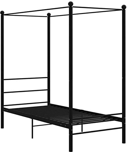 Festnight Himmelbett Metallbett 90x200 cm Bettgestell Metall Bett Ehebett Doppelbett Einzelbett Bettrahmen Schlafzimmerbett