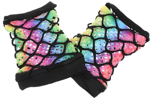 DEARMAMY Bunte Fingerlose Netzhandschuhe Für Damen Doppellagig Bequeme Passform Für 80Er-Jahre-Party Hochzeit Punk-Events Und Cosplay Kostümzubehör