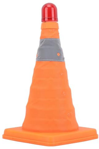 Cône Signalisation Pliable Avec Lumière, Orange Cônes Sécurité Avec Voyant D'avertissement Led, Cône Stationnement Réfléchissant Portable pour Entraînement Sportif, Basket-Ball