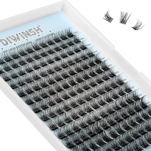 DIWINSH Klusterfransar 168 st Ögonfranskluster 10-14 mm Wispy D Curl DIY Individuella Fransförlängningar Naturliga Lash Kluster