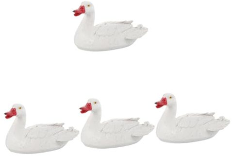 BESPORTBLE 4 Stück Enten Statue Schwimmendes Schwanenmodell Gartenvogelstatue Schwan Köder Pool-Schwan- Gartenteich Schwan-Modell Schwanengartenskulptur Gefälscht Jagd Versorgung Harz