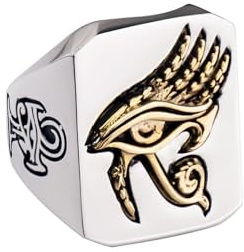 MAGIIE guld herrring silver, ring horusöga, fyrkantiga sigillringar, rostfritt stål stora ringar för män och män