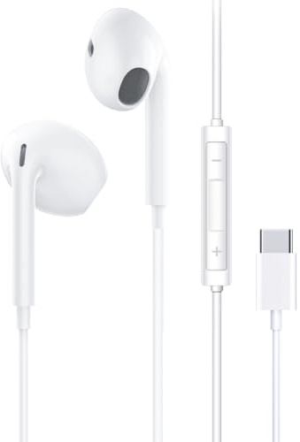 ALIANSHENG Auriculares USB C, Cascos intrauditivos Tipo C con micrófono | Control de volumen y sonido puro,Compatible con iPhone 17/16/16 Pro Max/15/15 Plus/15 Pro Max/Samsung S20