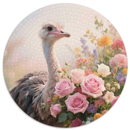 Puzzle Autruche 1000 Pièces pour Adultes Et Enfants, Jeu ÉduChatif, Casse-tête Buisson de Roses, DéCoration, Idée Cadeau 1000pcs (67.5x67.5cm)