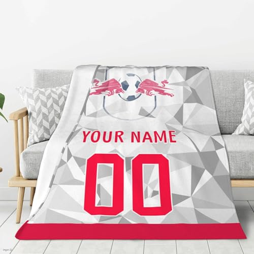 Generisch Leipzig Personalisierte Decke,Leipzig Fanartikel Sofa Fleecedecke,Personalisierte Geschenke für Fußball Fanartike,Weihnachten Geschenke für Fußballfan Kinder Teenager