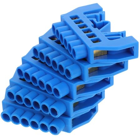 DIYEAH Connecteur à Bornier en Cuivre 5pcs, Borne de Terre Trou Zéro, Barrette de Connexion Électrique pour Systèmes Industriels et Résidentiels, Installation Précise