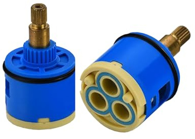 33mm Ceramic Tap Cartridge, Shower Faucet Cartridge Replacement Brass Shower Cartridge 3-Way Panel Diverter Cartridges Ceramic of Valve (33-56MM)