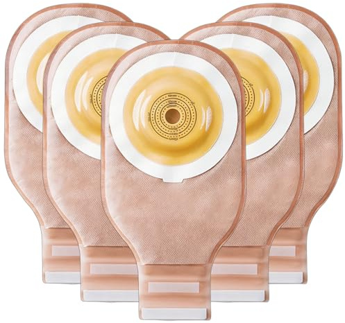 Stomabeutel, Einteilige Kolostomiebeutel mit Verschluss, Urostomiebeutel für Die Ileostomie-Stomapflege, 5er-Pack