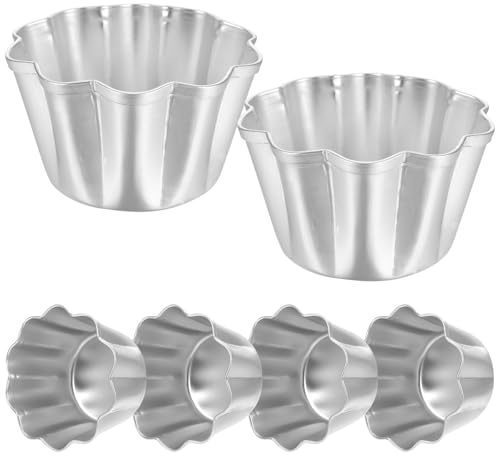 DECOMELODY Stampi Antiaderenti per Budino 6 Pezzi in Alluminio, Mini Pirottini per Muffin e Crostate Resistenti al Calore, Accessori per Dolci e Pasticceria Professionale, Teglie da Forno