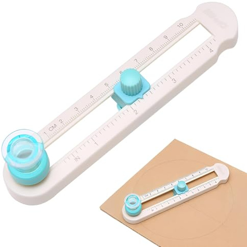 URYVAIW Cirkulär pappersskärare, 2-20 cm justerbar cirkelskärare 360° roterande pappersskärare, bärbar cirkelskärare, för kort, scrapbooking