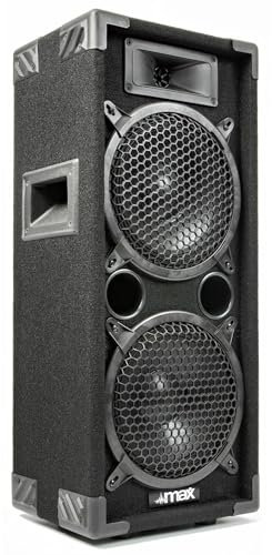 Max28 Enceinte Sono Passive, Puissance de 800 Watts, Woofer 2 x 8 Pouces, Son Clair, Facile à Transporter avec Les Poignées Intégrées, Idéales pour Les DJ Mobiles et Vos Soirées à la Maison