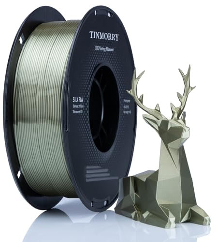 Silk PLA Filament 1.75mm, TINMORRY 3D Drucker Filament, 1 kg, 1 Spule, Seide glänzende Bronze