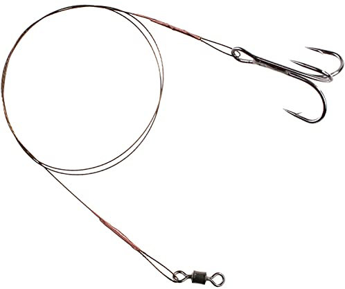 2 x Stahlvorfach 40cm mit Drilling #4 und Wirbel #5 Zandervorfach Hechtvorfach