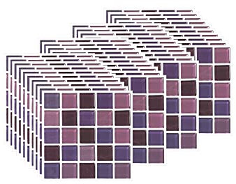 FBBULES 40PCS Mosaik Fliesenaufkleber für Küche und Bad, PVC Fliesensticker Mosaikfliesen Selbstklebend Fliesen Aufkleber Fliesenfolie wasserdichte Klebefolie (10 x 10 cm / 4 x 4 Zoll)