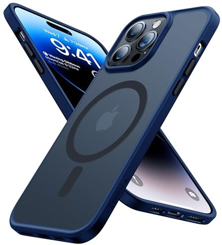 TORRAS für iPhone 14 Pro Hülle für MagSafe (Zertifizierte Schutzfähigkeit und Magnetkraft) Handyhülle Stoßfest Kratzfest Schutzhülle Case Edle Matt Blau