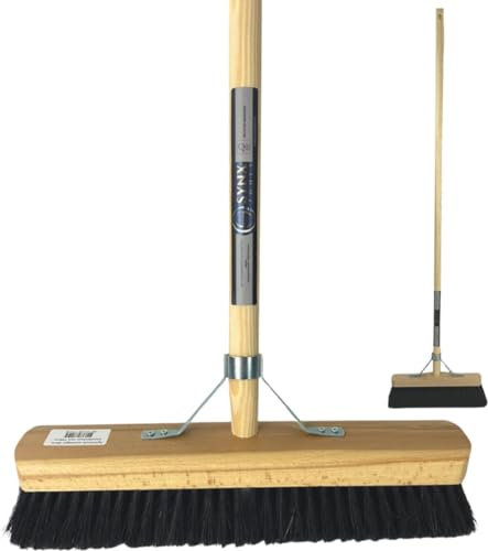 Synx Tools Scopa morbida crine di cavallo spazzacameria/spazzacamere - 40 cm - Manico di scopa - Pulizia spazzatrice - Scope interne/morbide con acciaio 150 cm