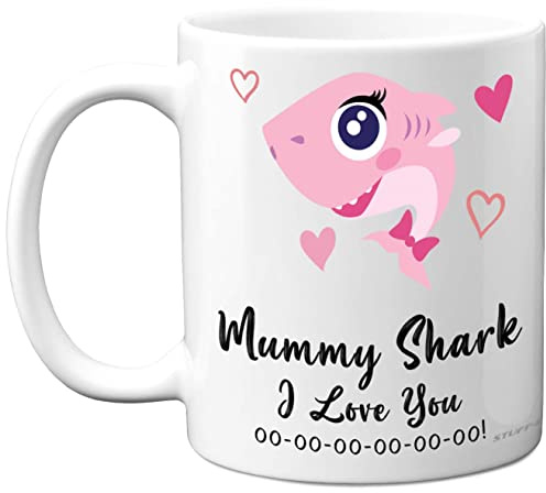 Stuff4 Mummy Birthday Mug, Mummy Shark | Birthday Gift from Daughter Son, Happy Mum, Baby Mother's Day