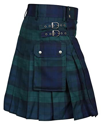 BaronHong Kilt Écossais pour Hommes Kilt Utilitaire Tartan Traditionnel des Highlands